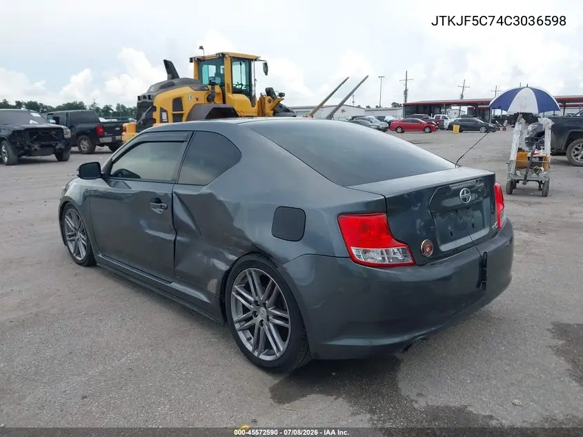 2012 Scion Tc VIN: JTKJF5C74C3036598 Lot: 45572590