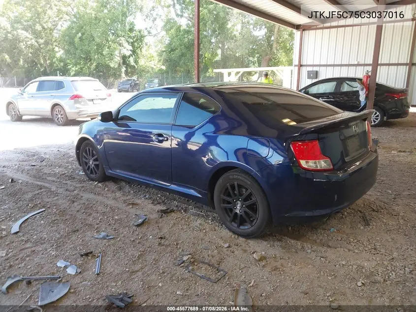 2012 Scion Tc VIN: JTKJF5C75C3037016 Lot: 45577689