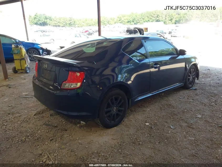 2012 Scion Tc VIN: JTKJF5C75C3037016 Lot: 45577689