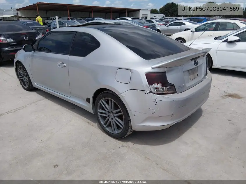 2012 Scion Tc VIN: JTKJF5C70C3041569 Lot: 45613877