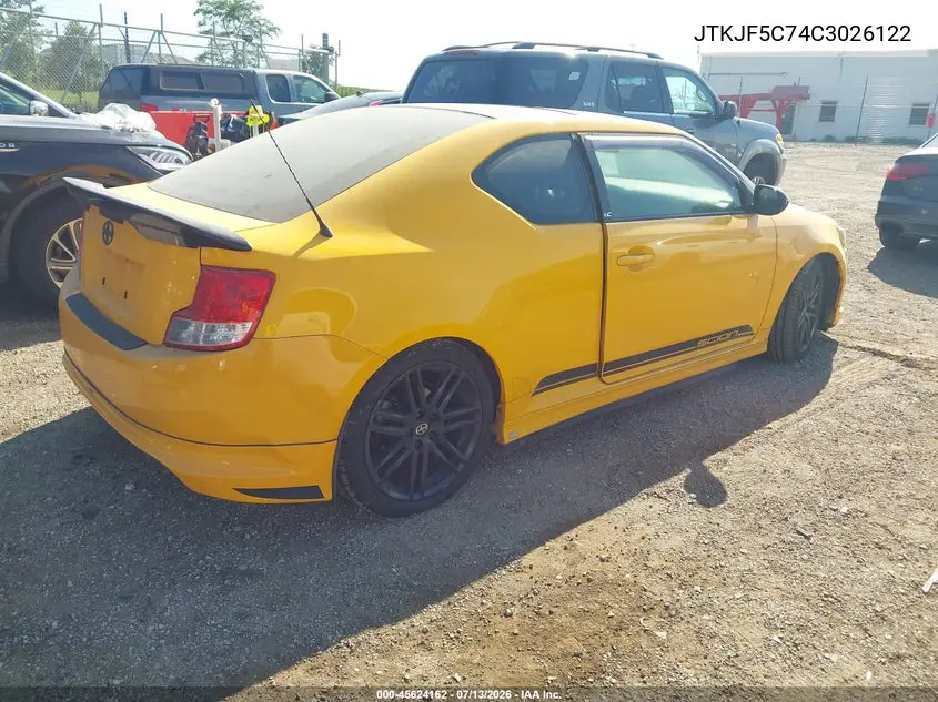 2012 Scion Tc Release Series 7.0 VIN: JTKJF5C74C3026122 Lot: 45624162