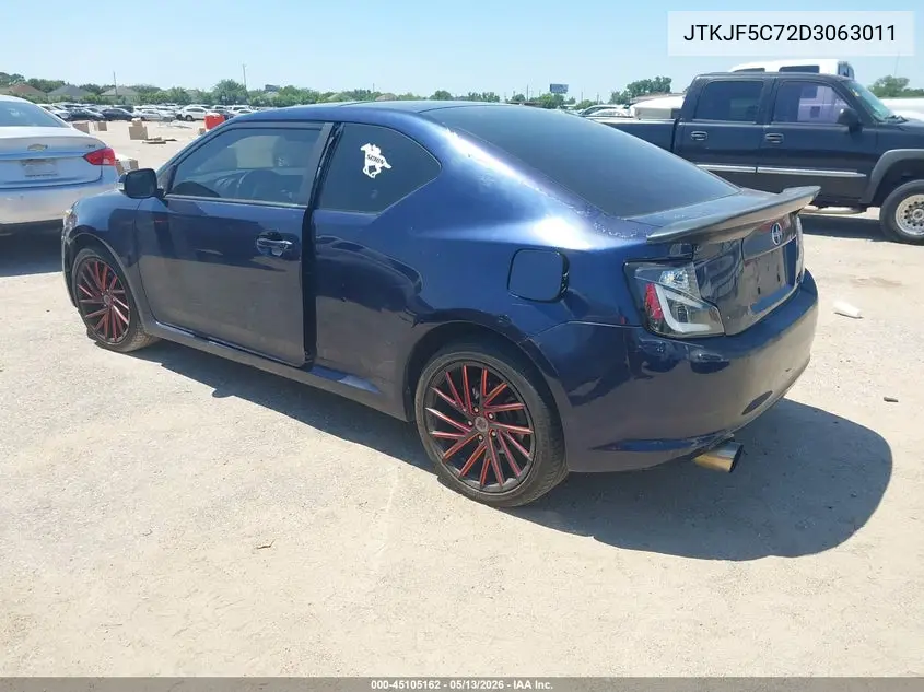 2013 Scion Tc VIN: JTKJF5C72D3063011 Lot: 45105162