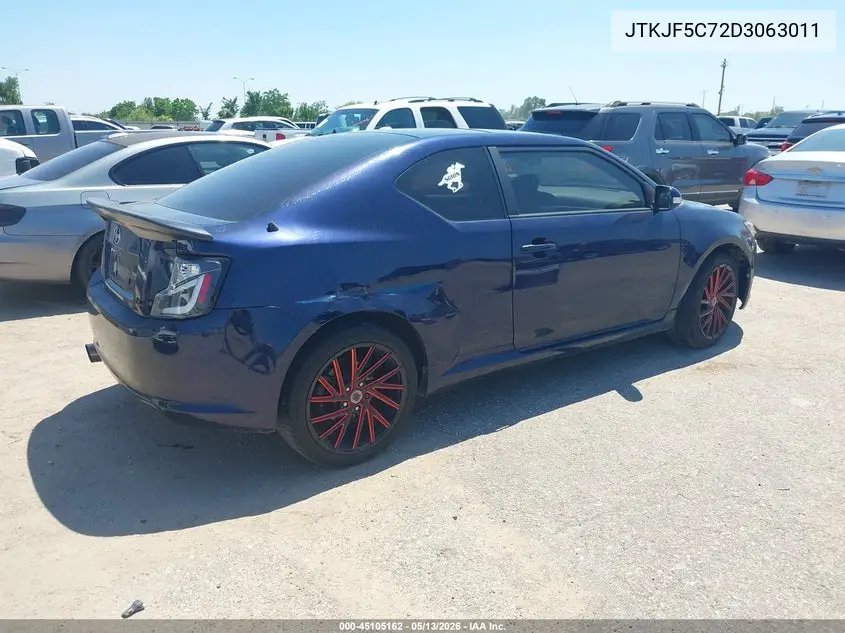 2013 Scion Tc VIN: JTKJF5C72D3063011 Lot: 45105162