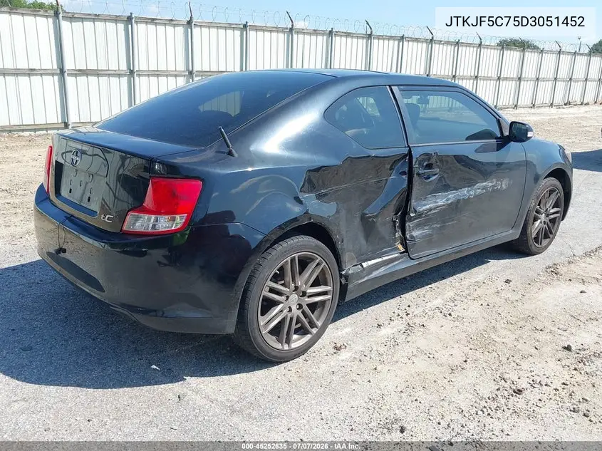 2013 Scion Tc VIN: JTKJF5C75D3051452 Lot: 45252635