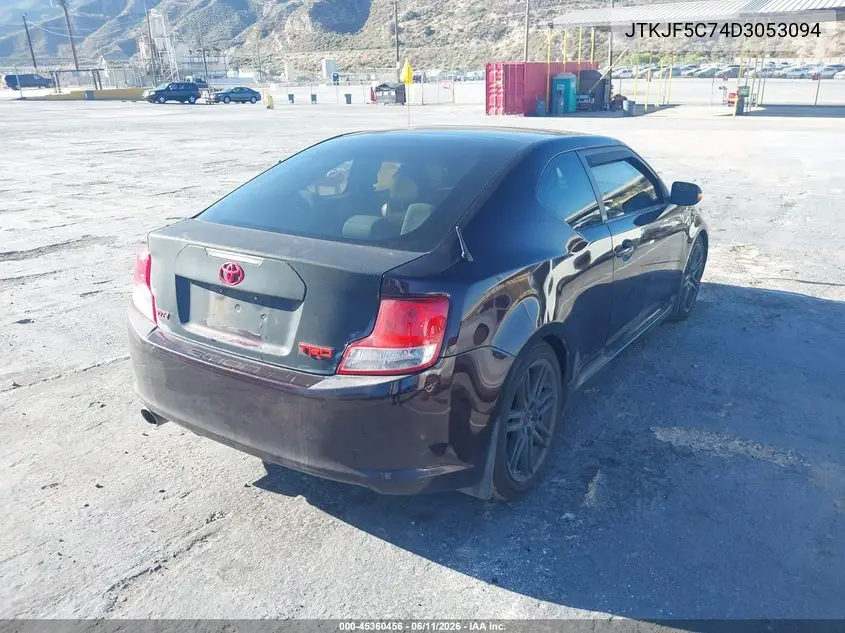 2013 Scion Tc VIN: JTKJF5C74D3053094 Lot: 45360456