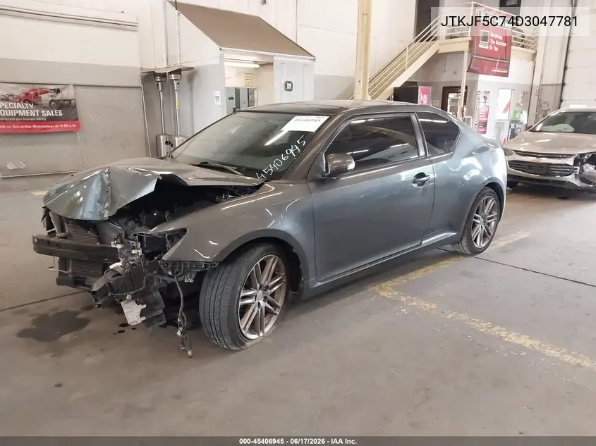 2013 Scion Tc VIN: JTKJF5C74D3047781 Lot: 45406945