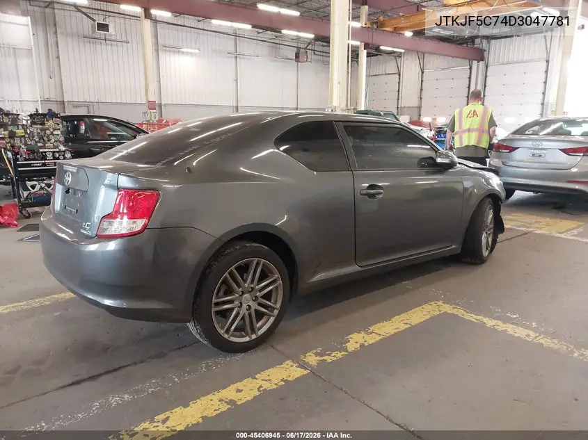 2013 Scion Tc VIN: JTKJF5C74D3047781 Lot: 45406945
