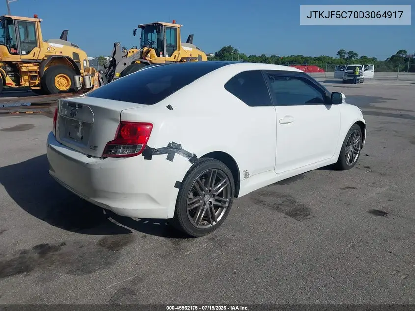 2013 Scion Tc VIN: JTKJF5C70D3064917 Lot: 45562175