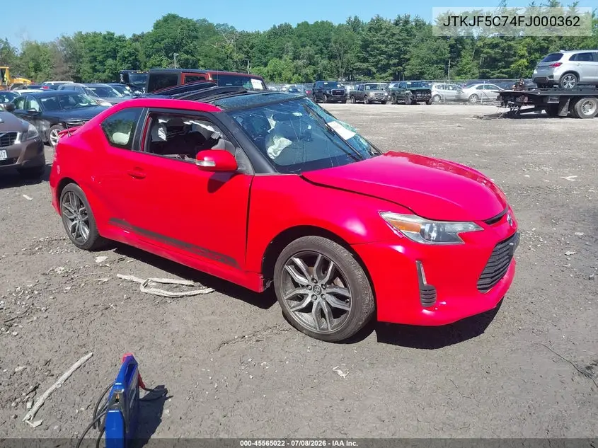 2015 Scion Tc VIN: JTKJF5C74FJ000362 Lot: 45565022