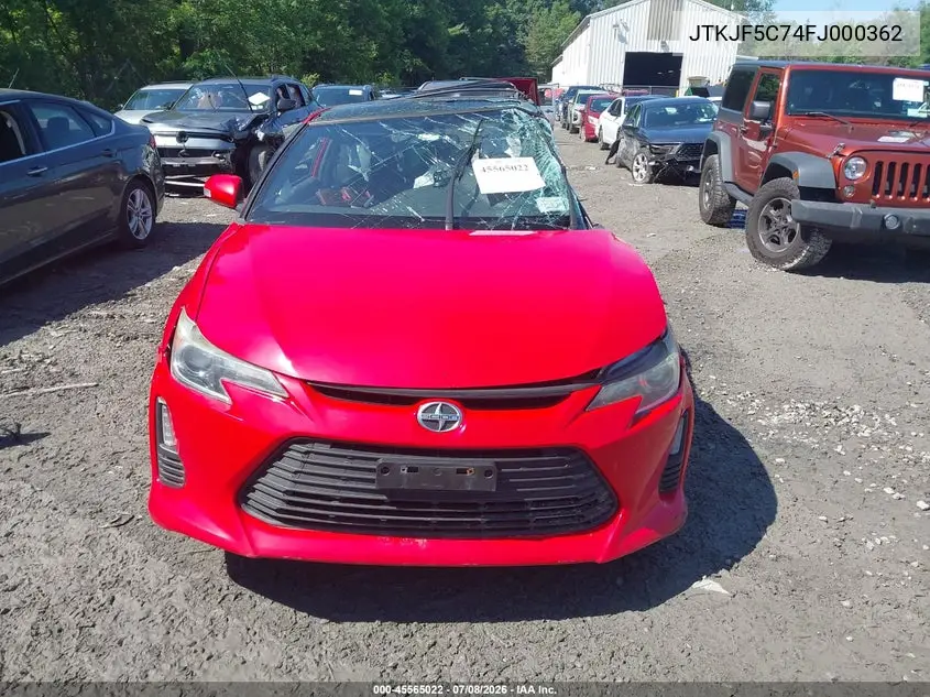 2015 Scion Tc VIN: JTKJF5C74FJ000362 Lot: 45565022