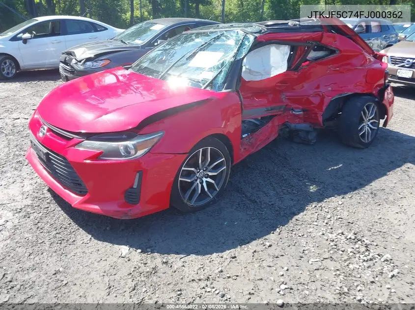 2015 Scion Tc VIN: JTKJF5C74FJ000362 Lot: 45565022