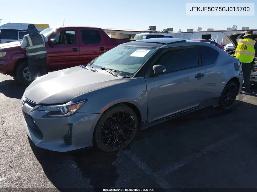 2016 Scion Tc VIN: JTKJF5C75GJ015700 Lot: 45260910