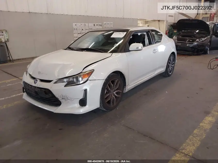2016 Scion Tc VIN: JTKJF5C70GJ022392 Lot: 45420678
