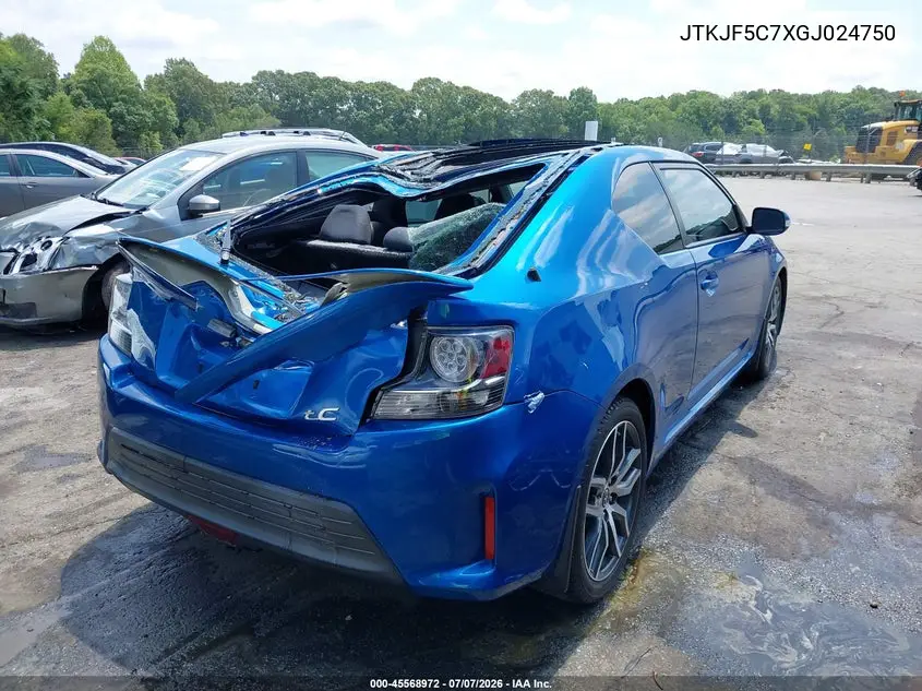 2016 Scion Tc VIN: JTKJF5C7XGJ024750 Lot: 45568972