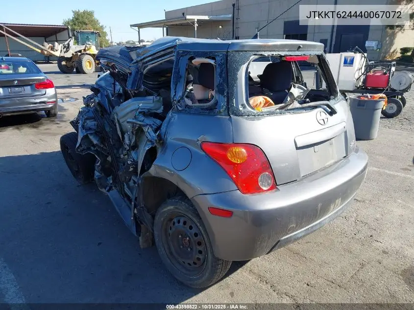 2004 Scion Xa VIN: JTKKT624440067072 Lot: 43598522