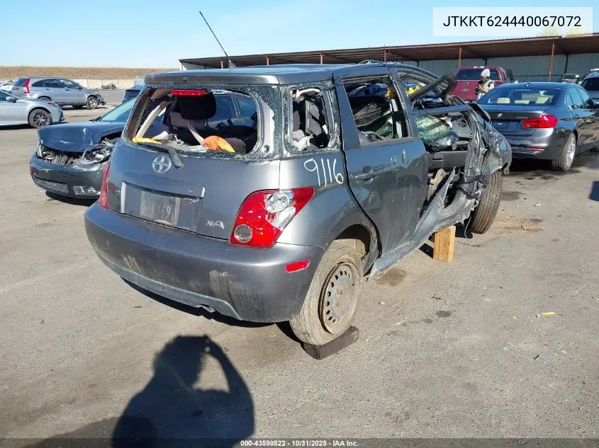2004 Scion Xa VIN: JTKKT624440067072 Lot: 43598522