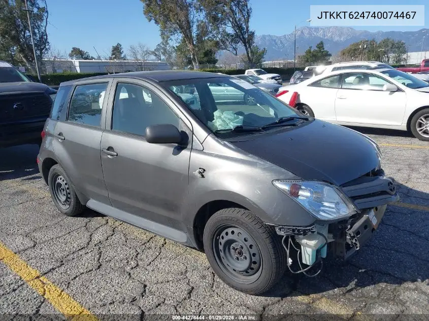 2004 Scion Xa VIN: JTKKT624740074467 Lot: 44276444