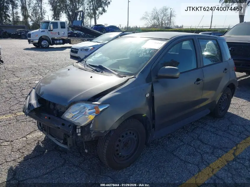 2004 Scion Xa VIN: JTKKT624740074467 Lot: 44276444