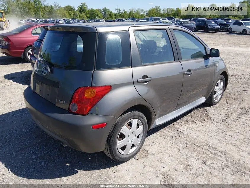2004 Scion Xa VIN: JTKKT624940069884 Lot: 45047114