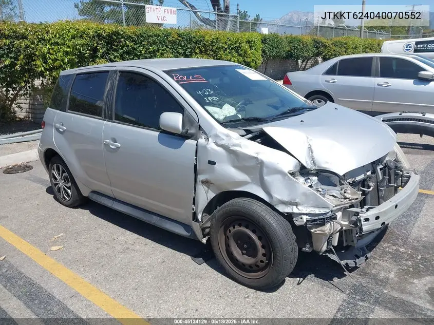 2004 Scion Xa VIN: JTKKT624040070552 Lot: 45134129