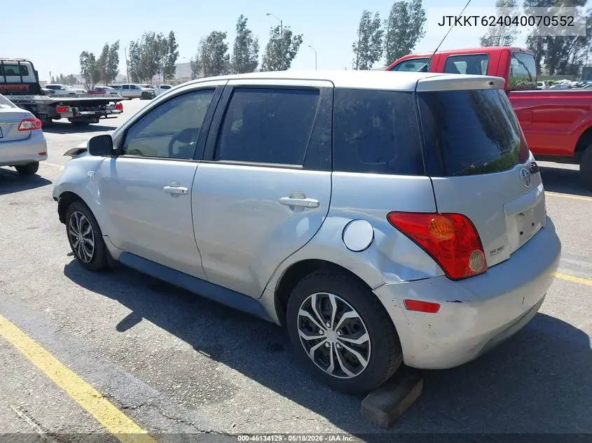 2004 Scion Xa VIN: JTKKT624040070552 Lot: 45134129