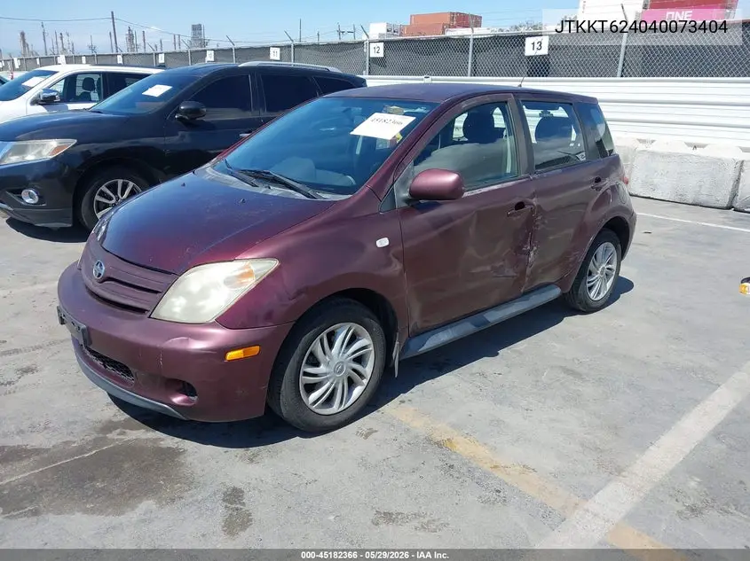 2004 Scion Xa VIN: JTKKT624040073404 Lot: 45182366