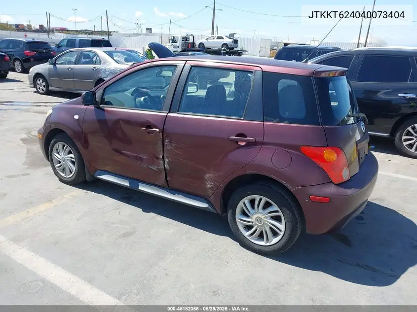 2004 Scion Xa VIN: JTKKT624040073404 Lot: 45182366