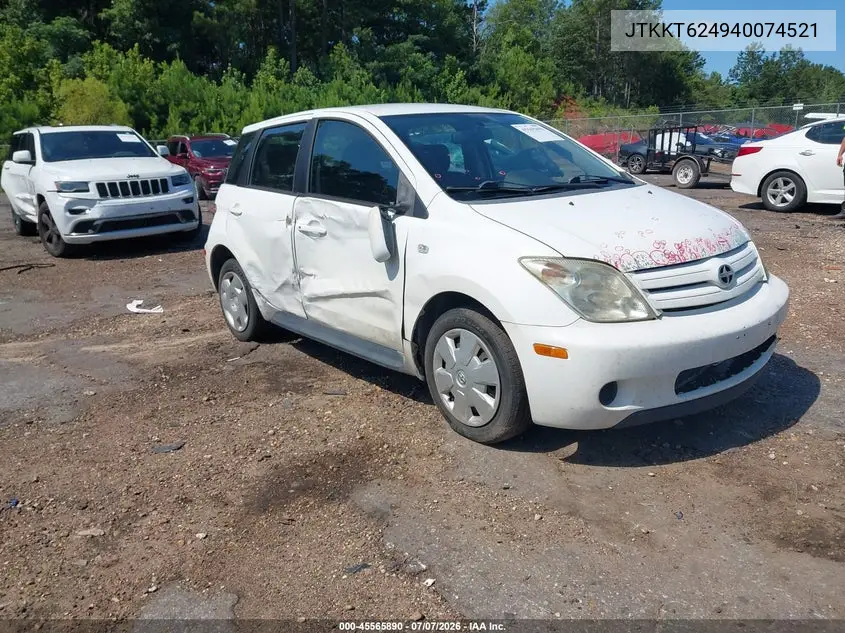 2004 Scion Xa VIN: JTKKT624940074521 Lot: 45565890
