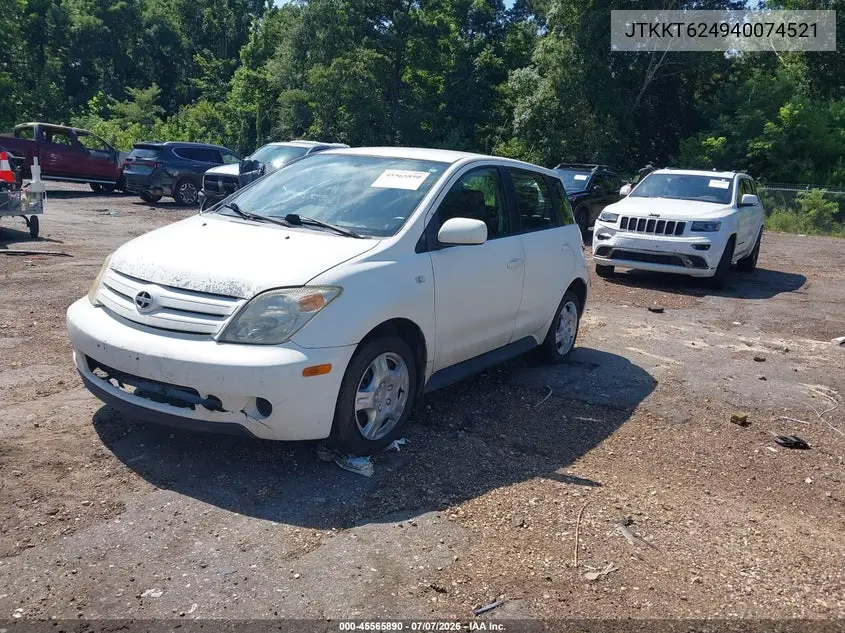 2004 Scion Xa VIN: JTKKT624940074521 Lot: 45565890