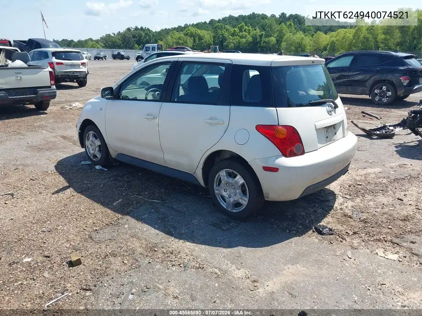 2004 Scion Xa VIN: JTKKT624940074521 Lot: 45565890