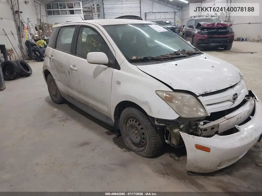 2004 Scion Xa VIN: JTKKT624140078188 Lot: 45642365