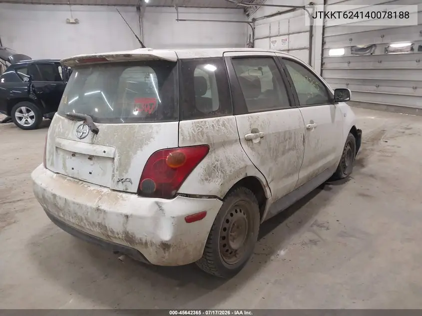 2004 Scion Xa VIN: JTKKT624140078188 Lot: 45642365