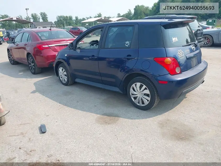 2004 Scion Xa VIN: JTKKT624940055693 Lot: 45664347