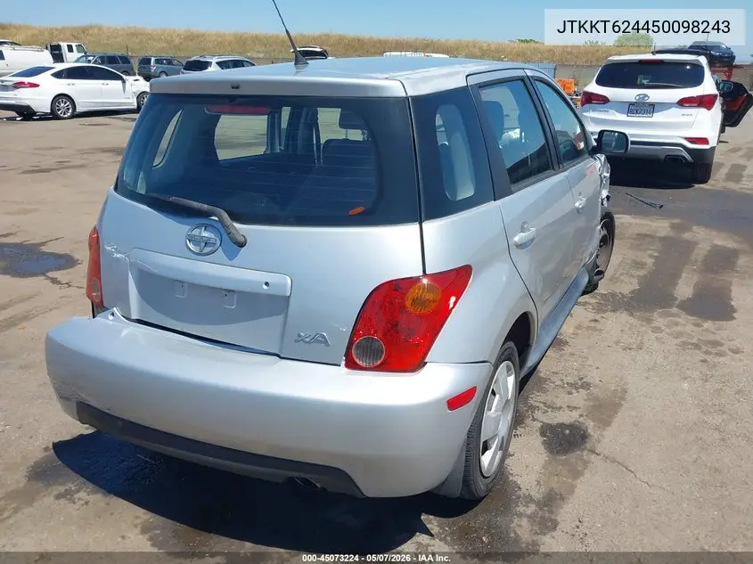 2005 Scion Xa VIN: JTKKT624450098243 Lot: 45073224