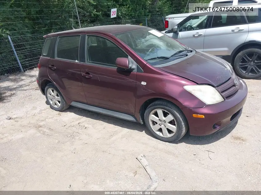 2005 Scion Xa VIN: JTKKT624750080674 Lot: 45307461