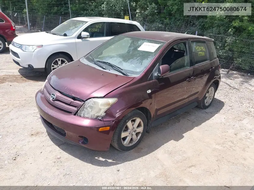 2005 Scion Xa VIN: JTKKT624750080674 Lot: 45307461
