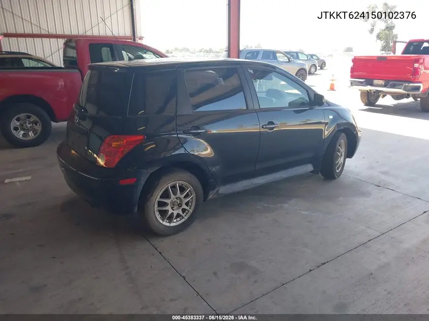 2005 Scion Xa VIN: JTKKT624150102376 Lot: 45383337