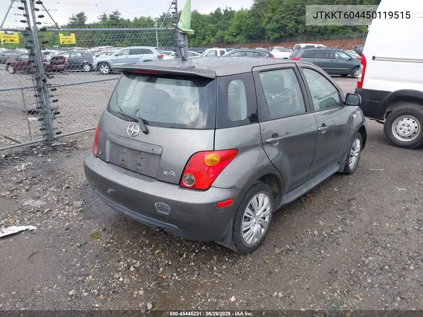 2005 Scion Xa VIN: JTKKT604450119515 Lot: 45445231