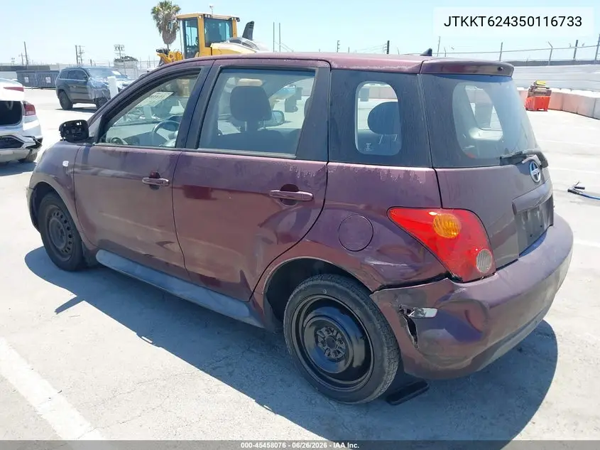 2005 Scion Xa VIN: JTKKT624350116733 Lot: 45458076