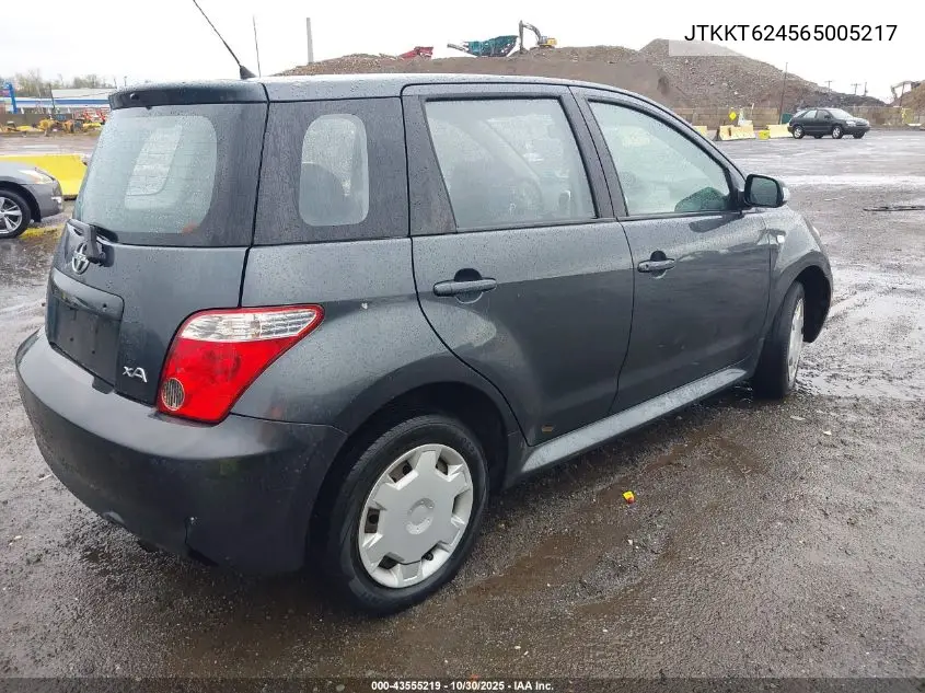 2006 Scion Xa VIN: JTKKT624565005217 Lot: 43555219