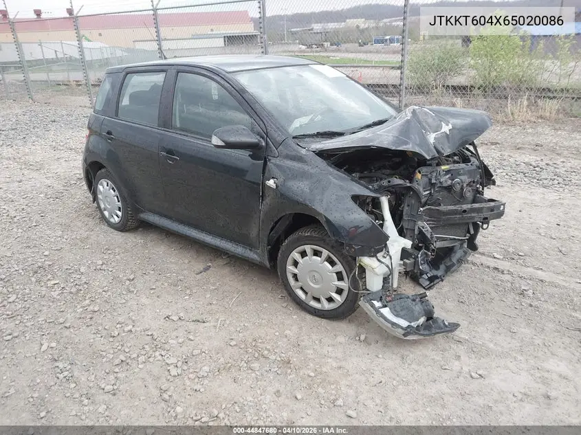 2006 Scion Xa VIN: JTKKT604X65020086 Lot: 44847680