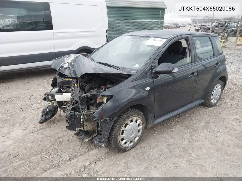 2006 Scion Xa VIN: JTKKT604X65020086 Lot: 44847680