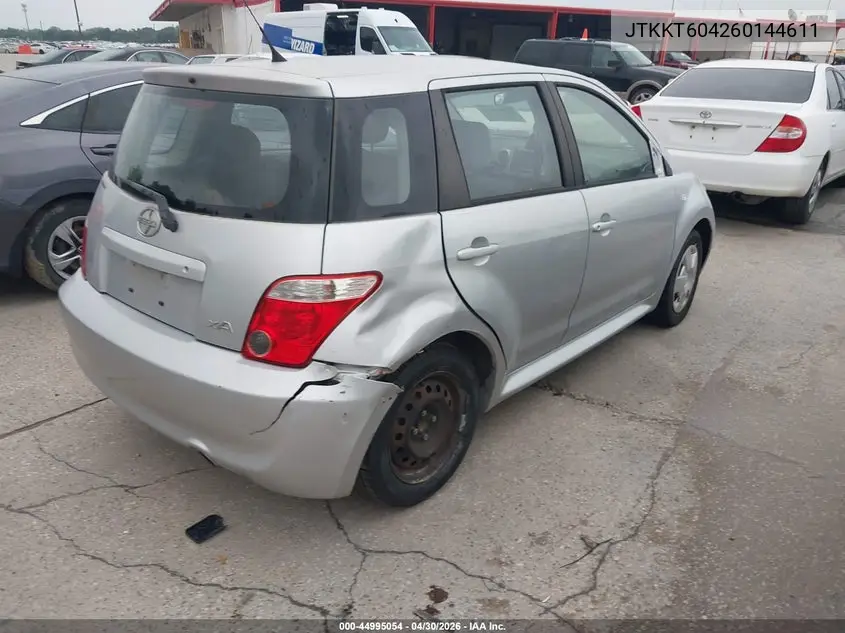 2006 Scion Xa VIN: JTKKT604260144611 Lot: 44995054