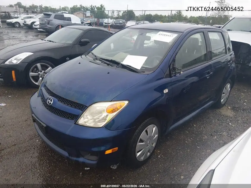 2006 Scion Xa VIN: JTKKT624465005452 Lot: 45189557