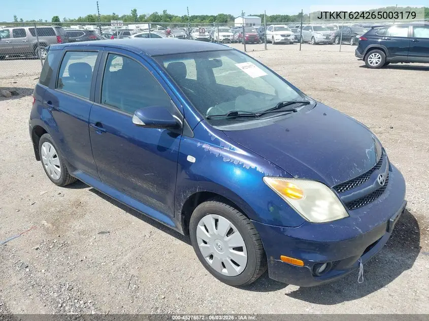 2006 Scion Xa VIN: JTKKT624265003179 Lot: 45276572