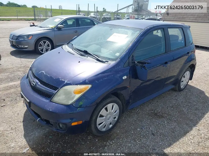 2006 Scion Xa VIN: JTKKT624265003179 Lot: 45276572