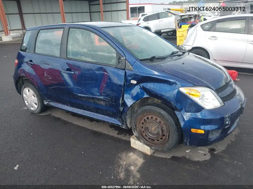2006 Scion Xa VIN: JTKKT624065003312 Lot: 45327994