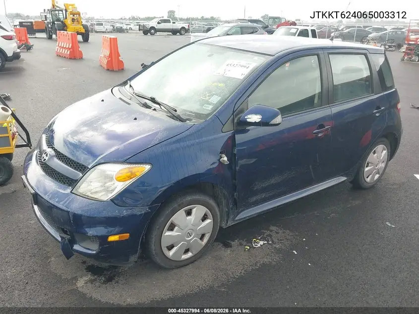 2006 Scion Xa VIN: JTKKT624065003312 Lot: 45327994