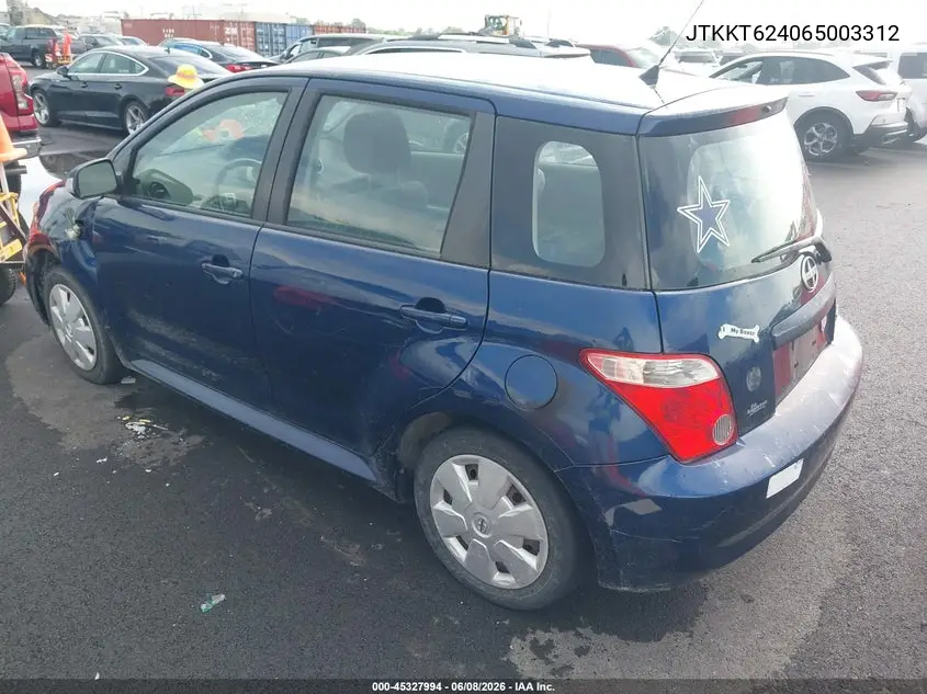 2006 Scion Xa VIN: JTKKT624065003312 Lot: 45327994