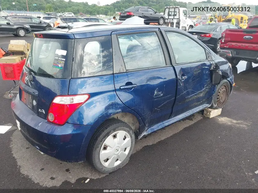 2006 Scion Xa VIN: JTKKT624065003312 Lot: 45327994